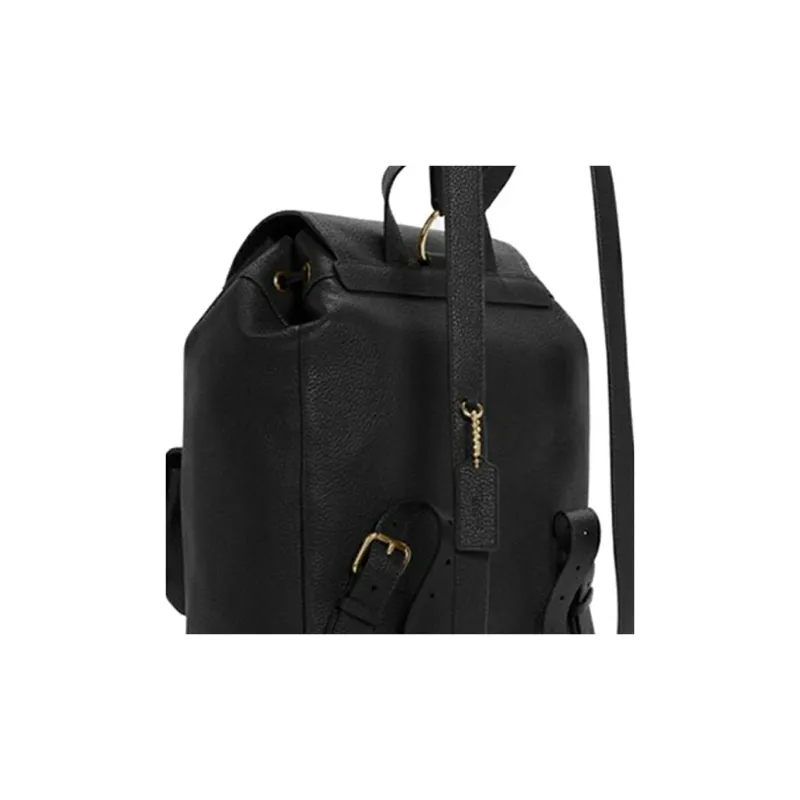 COACH Pennie Leather Backpack Small Size Women's Black-4