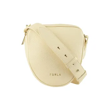 Furla Leather Handheld Crossbody Bag, Shoulder Bag Mini Women's Light Yellow