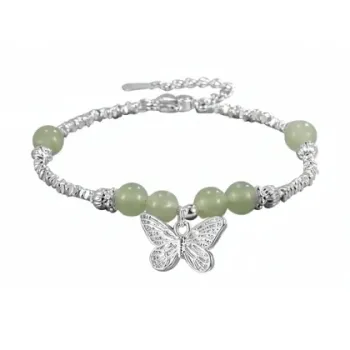 MY Bracelets Pale Greenish-White Jade Women's