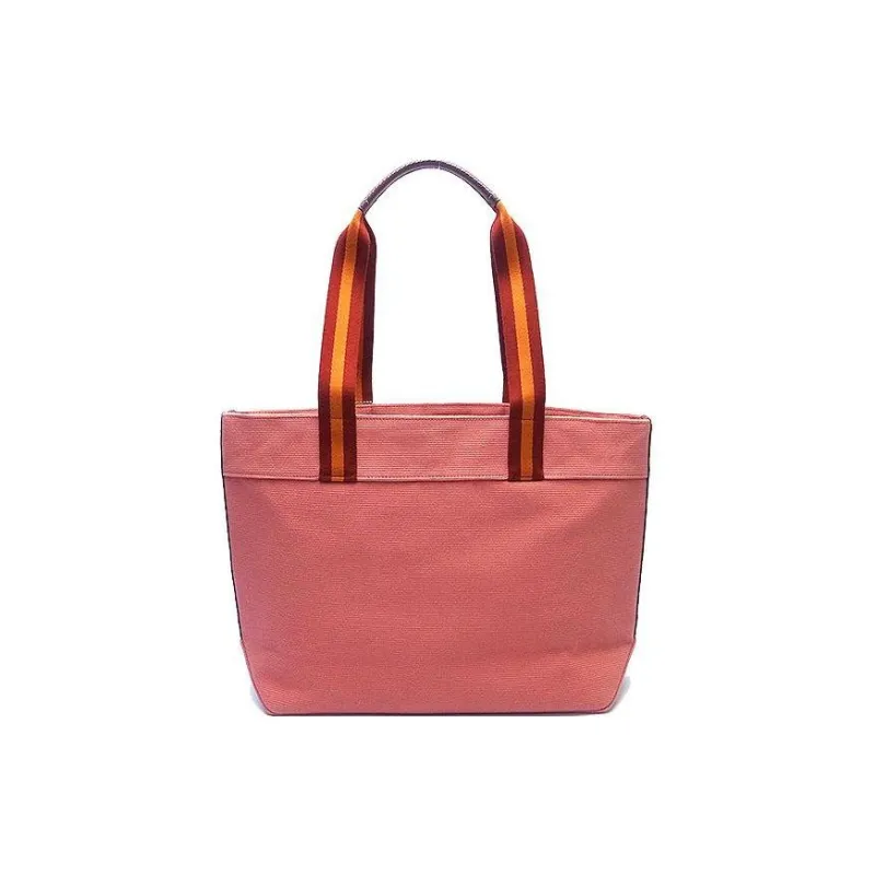 COACH Canvas With Pebbled Leather Tote Bag, Shopping Bag, Shoulder Bag Women's Toffee Pink & Gold-3