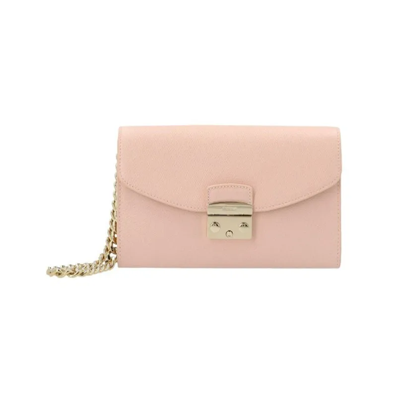 Furla Calfskin One Shoulder Crossbody Clutch Women's Pink-1