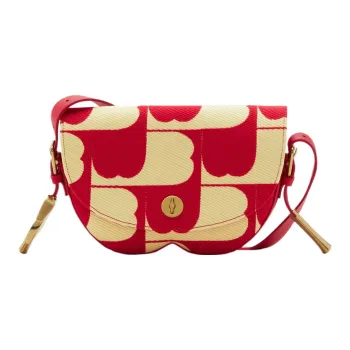 Burberry Cotton And Polyester Blend Shoulder Bag Crossbody Bag Women's Mailbox Red & Fruit Juice Color