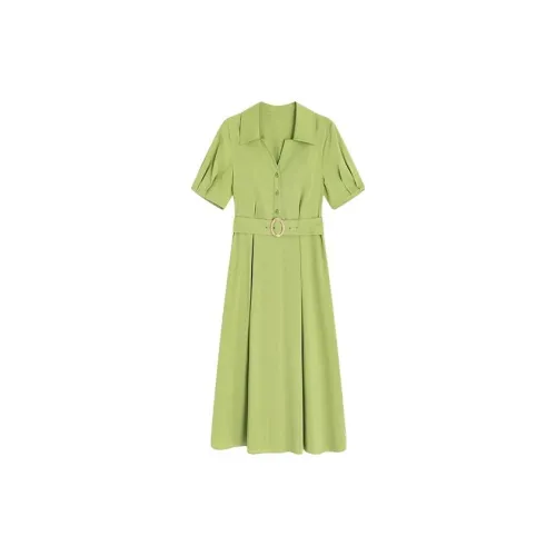 Famanxuan Short-Sleeved Dresses Women's Fruit Green