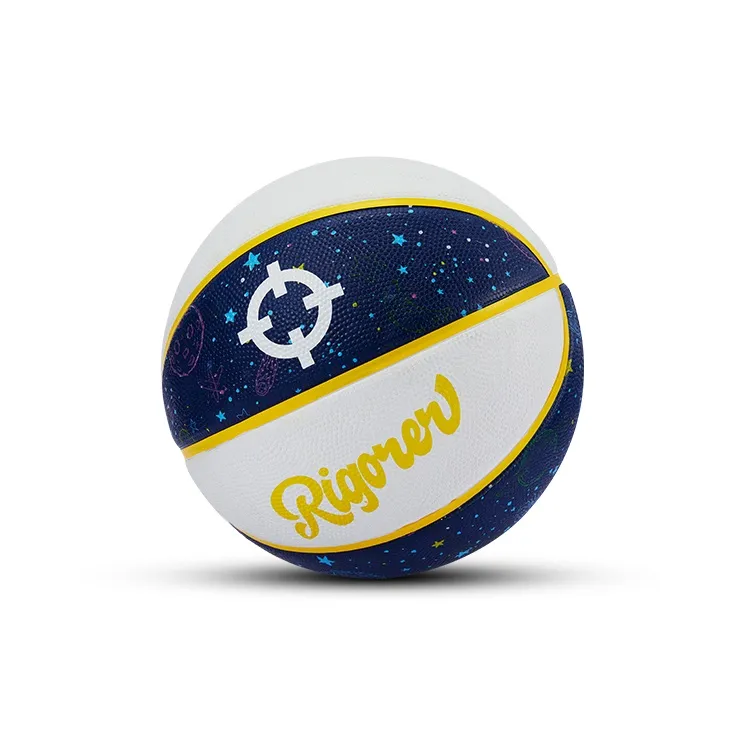 RIGORER Rubber Basketball White Blue Size 4 Training-2