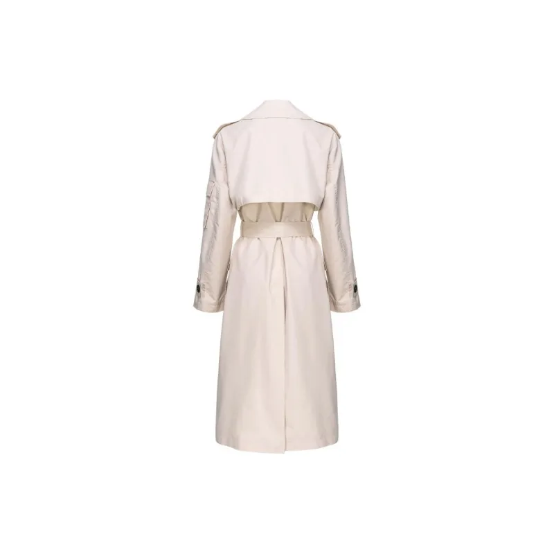 PINKO Belted Double Breasted Trench Coat-1