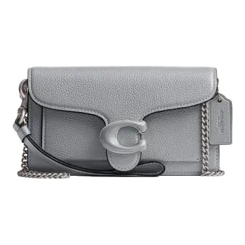 COACH Tabby Leather Envelope Bag Shoulder Bag Crossbody Bag Small Size Women's Silver & Gray Blue