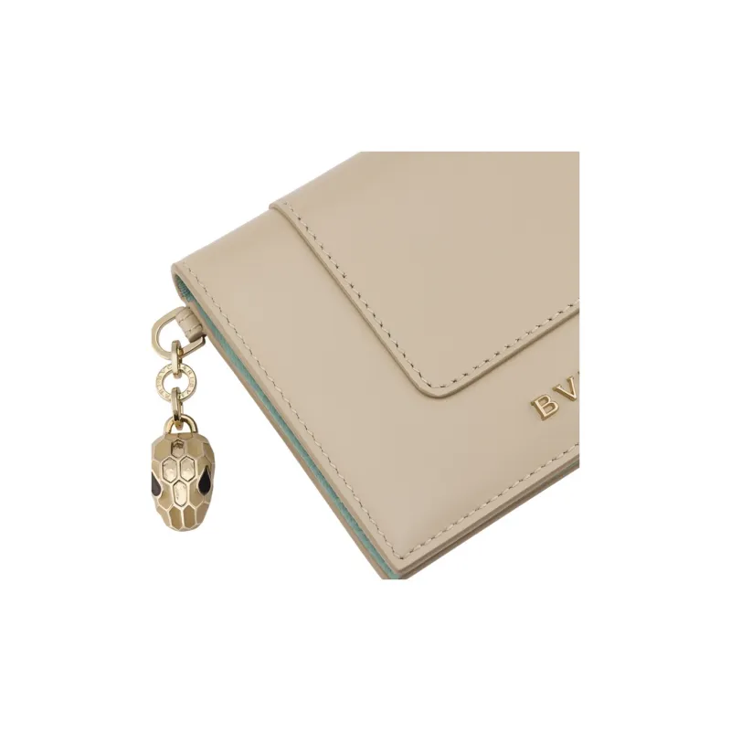 BVLGARI Serpenti Forever Series Calfskin Card Holder Card Holder Women's Ivory White-3