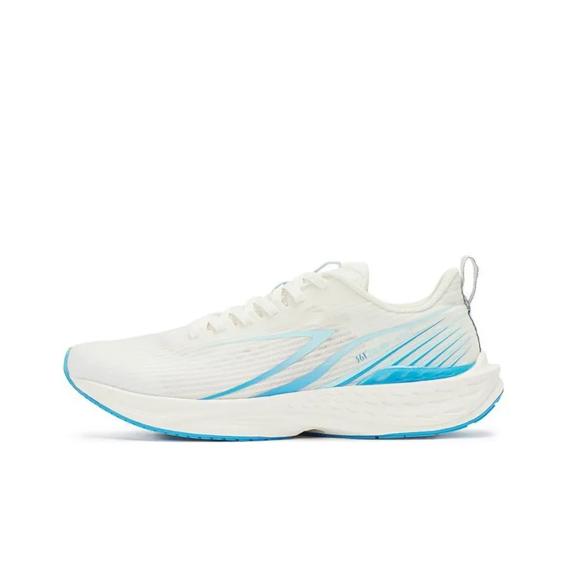 361° Flying Fish 3.0 Anti Slip And Wear Resistant Breathable Low Top Sprint Running Shoes Men's White Blue-0