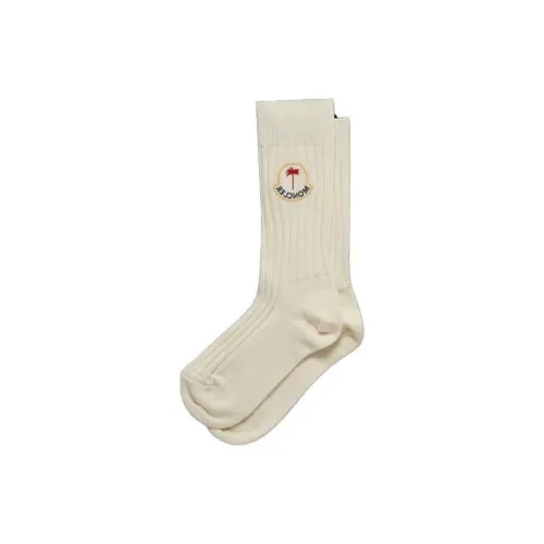 Moncler Logo Wool Socks Mid-Calf Socks Unisex 1 Pack White