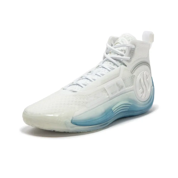 RENZHE x 361° AG4 SOAR Ren Zhe Cushioning Breathable Mid Top Basketball Shoes Men's White Blue-1