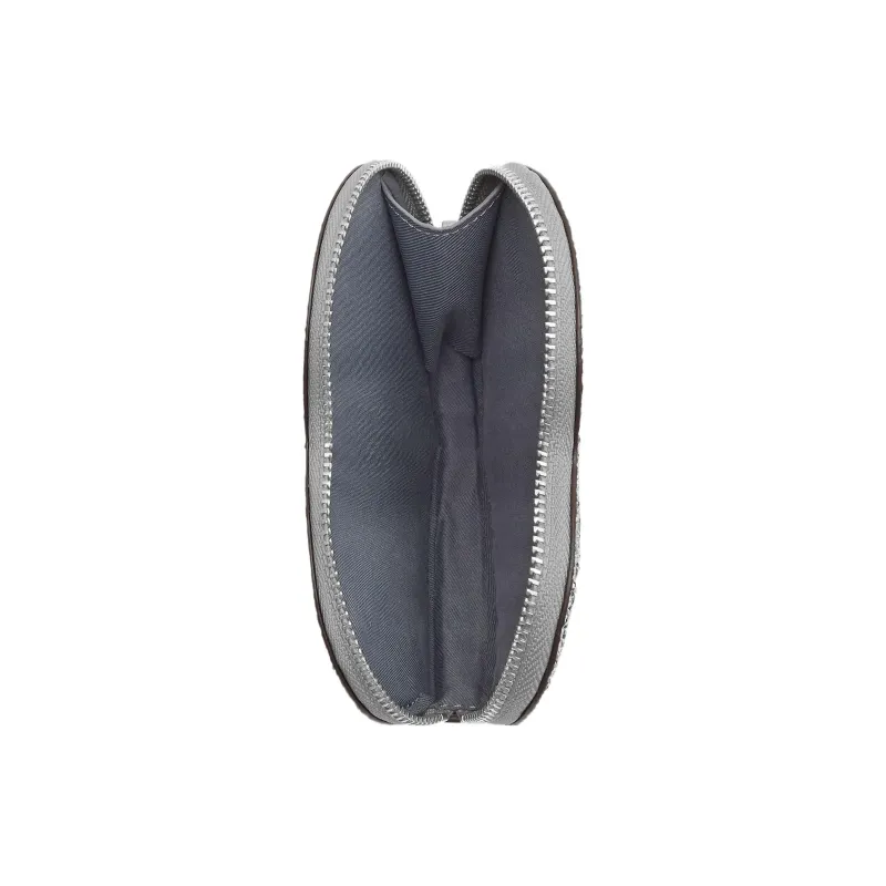 COACH Calfskin Coin Purse Card Holder, Wallet Women's Silver-1