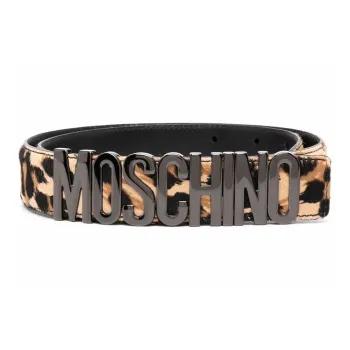 MOSCHINO Leopard-print Logo-lettered Belt