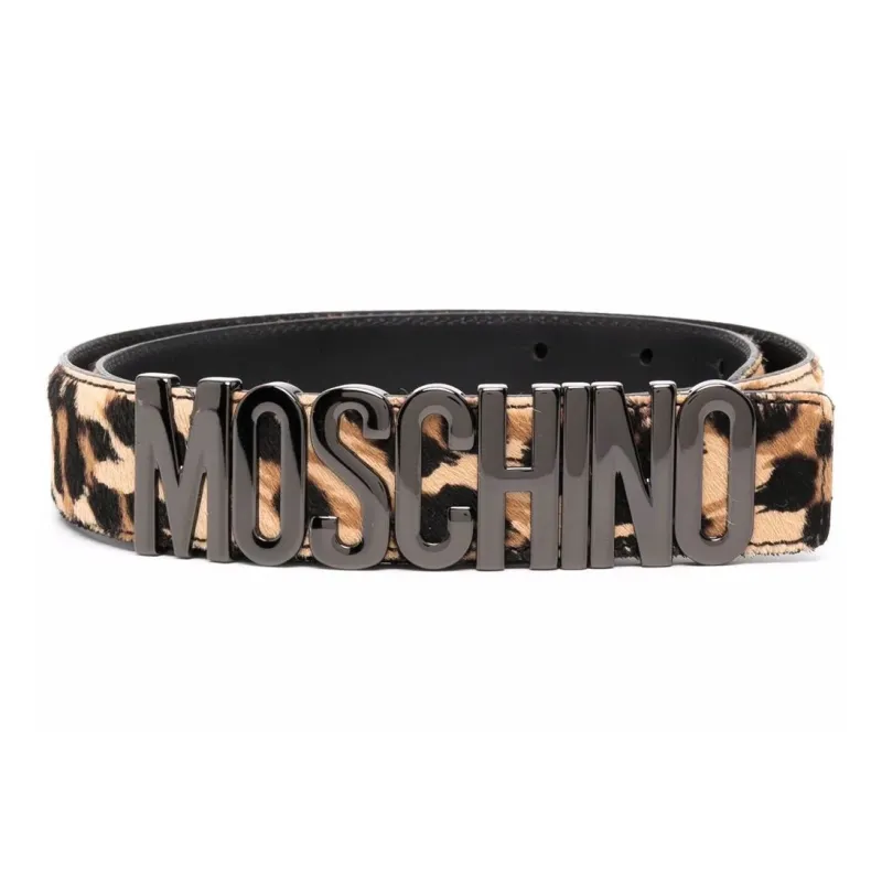 MOSCHINO Leopard-print Logo-lettered Belt-0