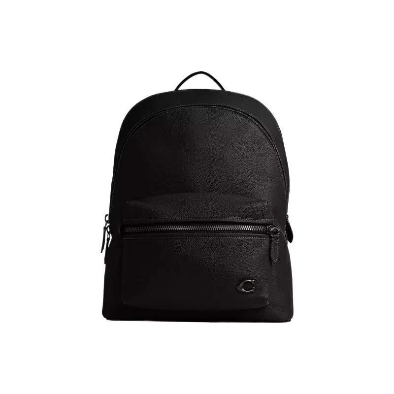 COACH Leather Backpack Tubas Men's Black-0