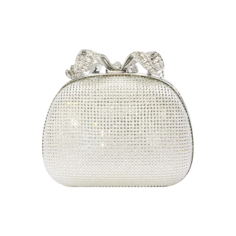 Self portrait Polyester One Shoulder Crossbody Banquet Clutch Bag Small Size Women's Champagne Apricot-3