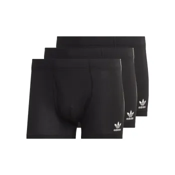 Adidas Originals COMFORT FLEX COTTON 3-STRIPES TRUNK BRIEFS Underpants Men's 3 Pack Black