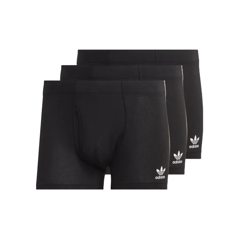 Adidas Originals COMFORT FLEX COTTON 3-STRIPES TRUNK BRIEFS Underpants Men's 3 Pack Black-0