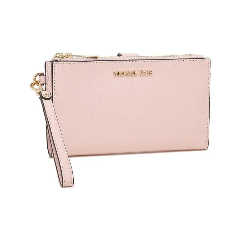 MICHAEL KORS Jet Set Saffiano Leather Wallet Large Size Women's Pink-1