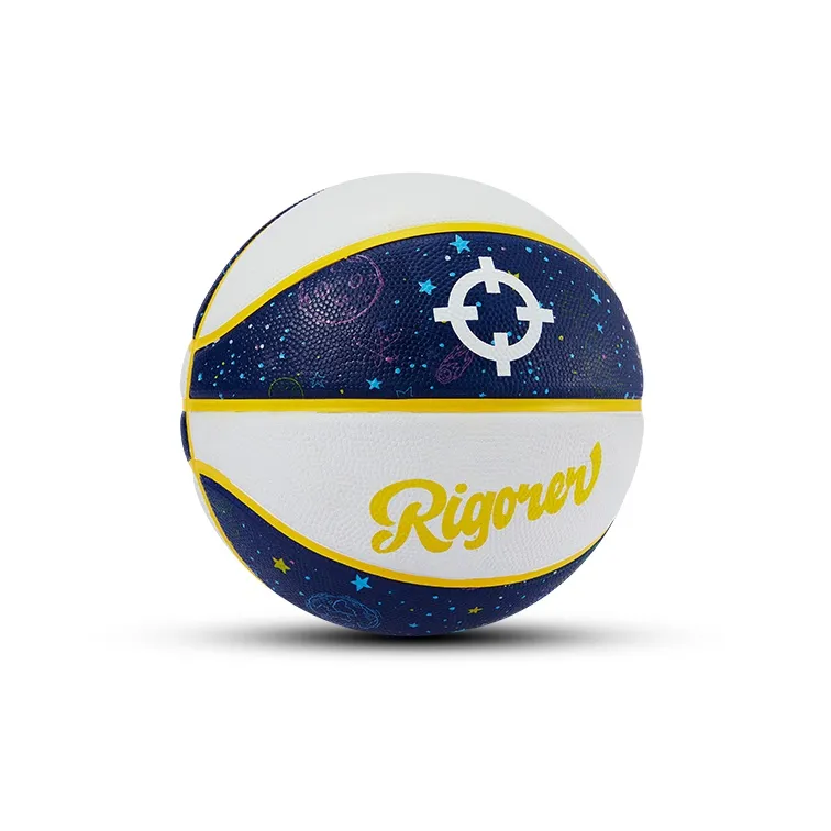 RIGORER Rubber Basketball White Blue Size 4 Training-0