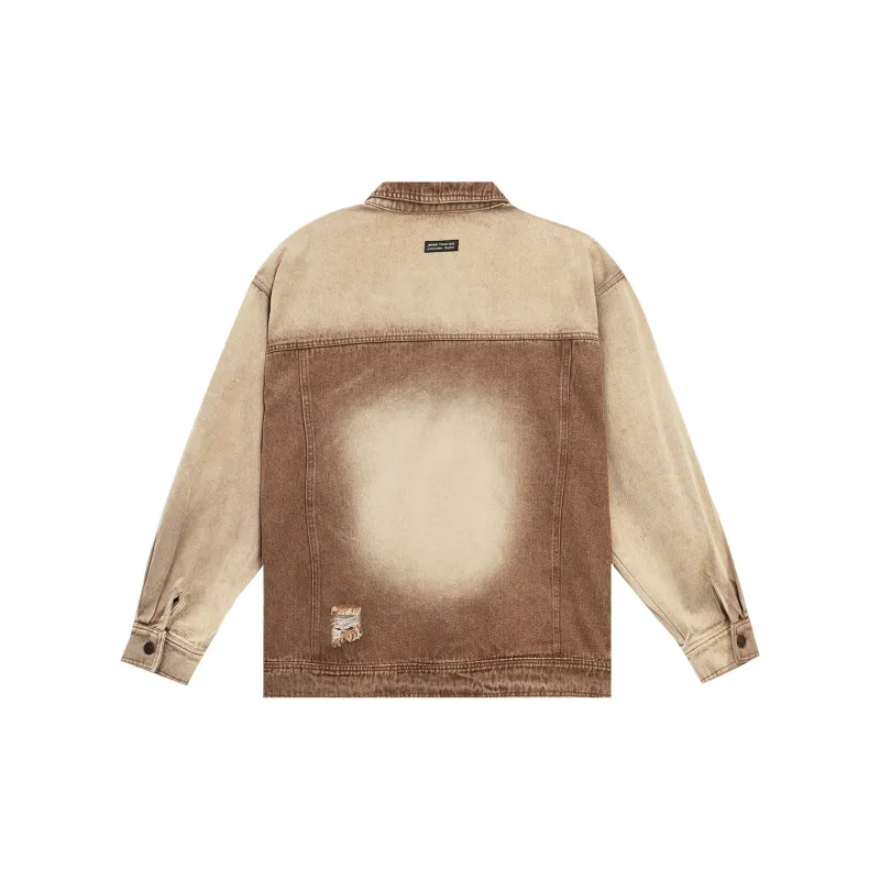 LUJIAMEN Denim Jacket Unisex Coffee-1