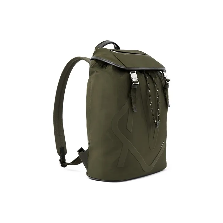 RIMOWA Recycled Nylon With Patchwork Leather Backpack Large Size Men's Khaki Green-1