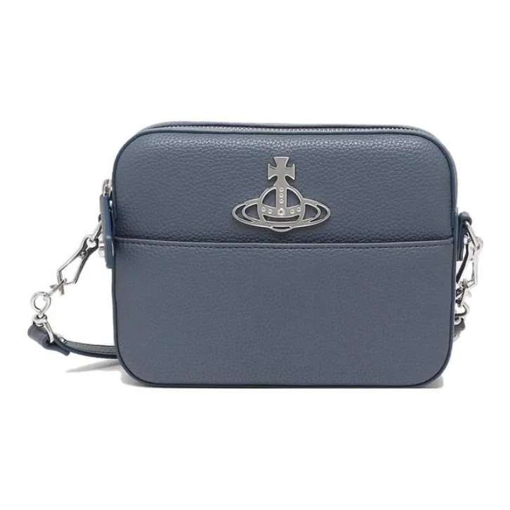 Vivienne Westwood Synthetic Leather Camera Bag, Crossbody Bag, Shoulder Bag Women's Blue-0