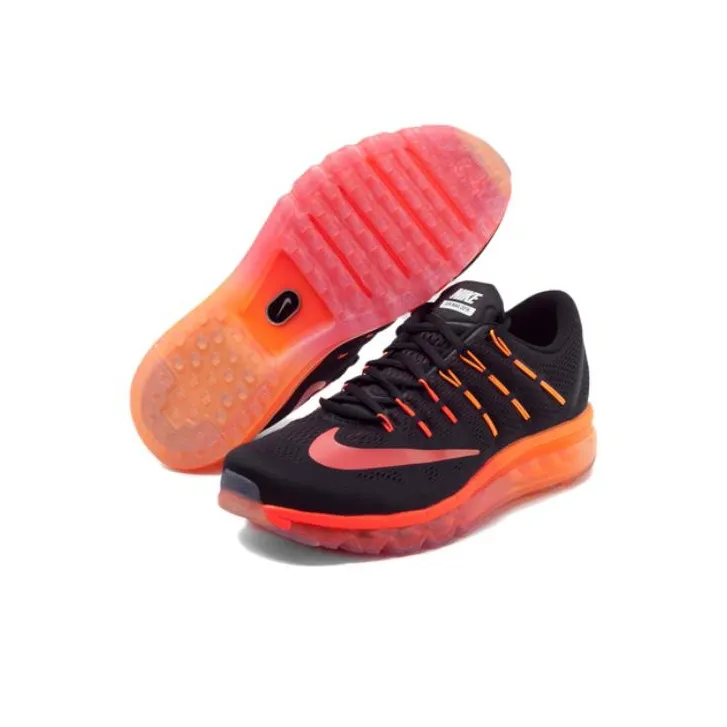 Nike Air Max 2016 Shock Absorbers With Slip Resistant Features Low Top Running Shoes Men's Black-4