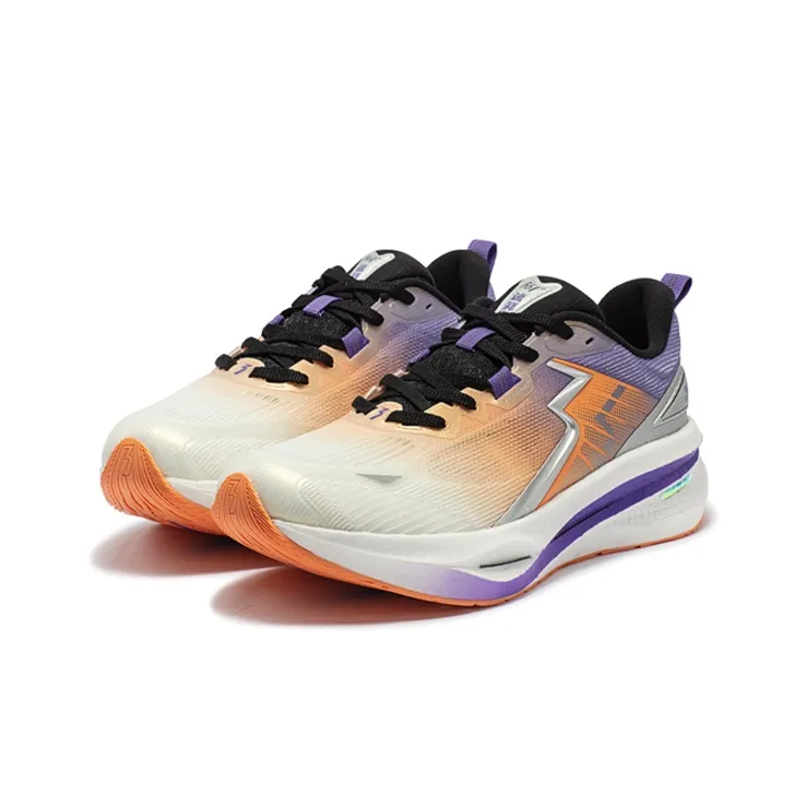 361° Float Cushioning Anti Slip And Wear Resistant Low Top Running Shoes Men's White Purple-2