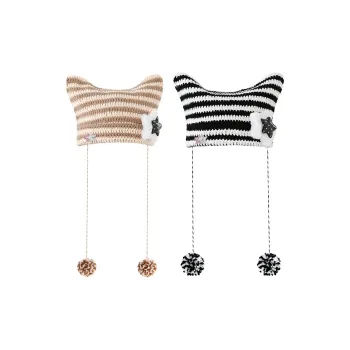 VIVIWELL Hanging Ball Yarn Beanies Women's