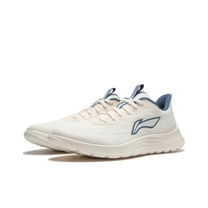 LiNing Light String Slip Resistant Cushioning Abrasion Resistant Lightweight Low Top Running Shoes Men's White-2