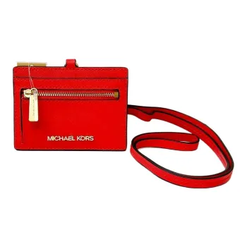 MICHAEL KORS Jet Set Leather Card Holder Women's Red