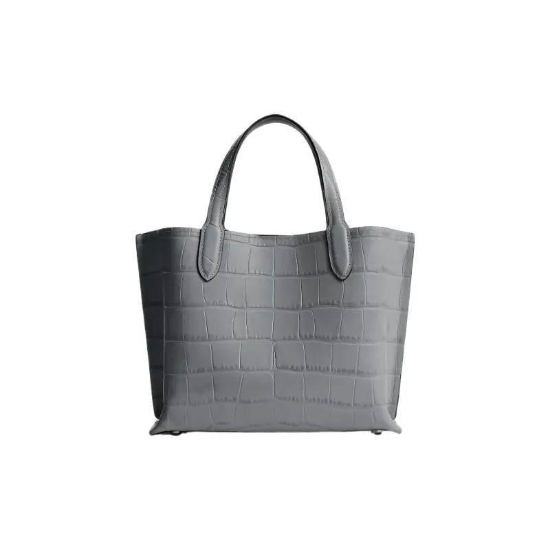 COACH Willow Leather Tote Bag, Shopping Bag, Handbag Medium Size Women's Silver & Gray Blue-2
