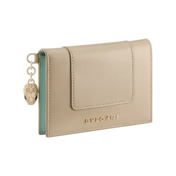 BVLGARI Serpenti Forever Series Calfskin Card Holder Card Holder Women's Ivory White