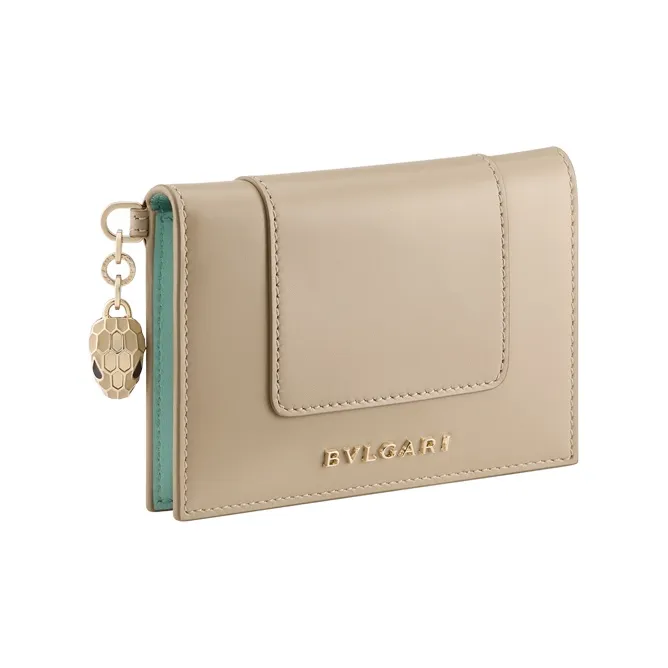 BVLGARI Serpenti Forever Series Calfskin Card Holder Card Holder Women's Ivory White-0