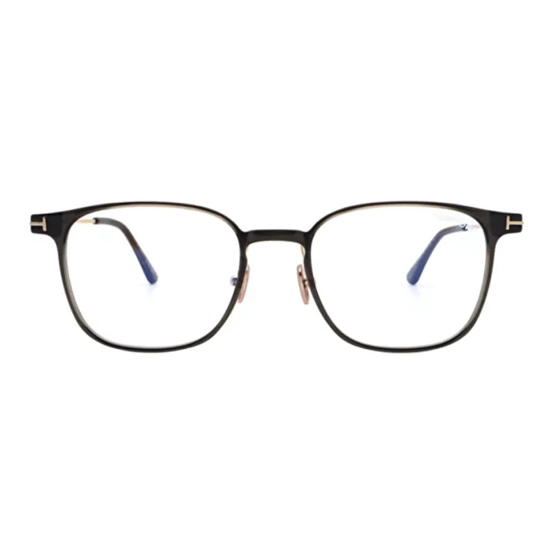 TF Plate Frame With Metal Square Eyeglass Frames Unisex Black-1