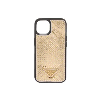 PRADA Leather IPhone 13 Case Bag Accessory Women's Gold