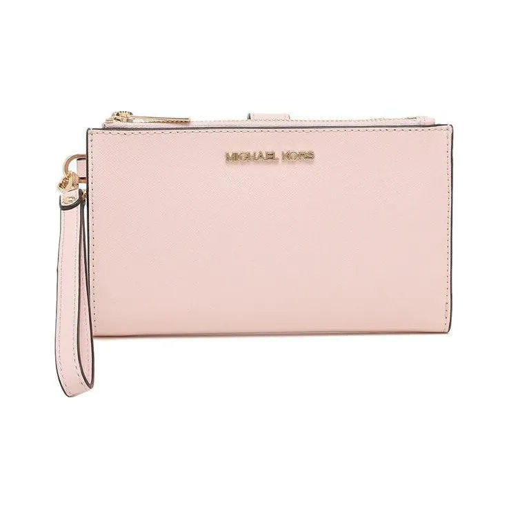 MICHAEL KORS Jet Set Saffiano Leather Wallet Large Size Women's Pink-0