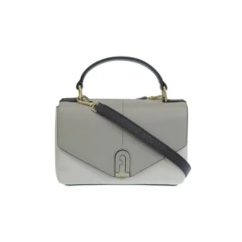 Furla Leather Shoulder Bag, Crossbody Bag, Handbag Women's Marble Gray & Dark Gray