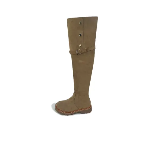 QING MISS Over-The-Knee Boots Women's Khaki