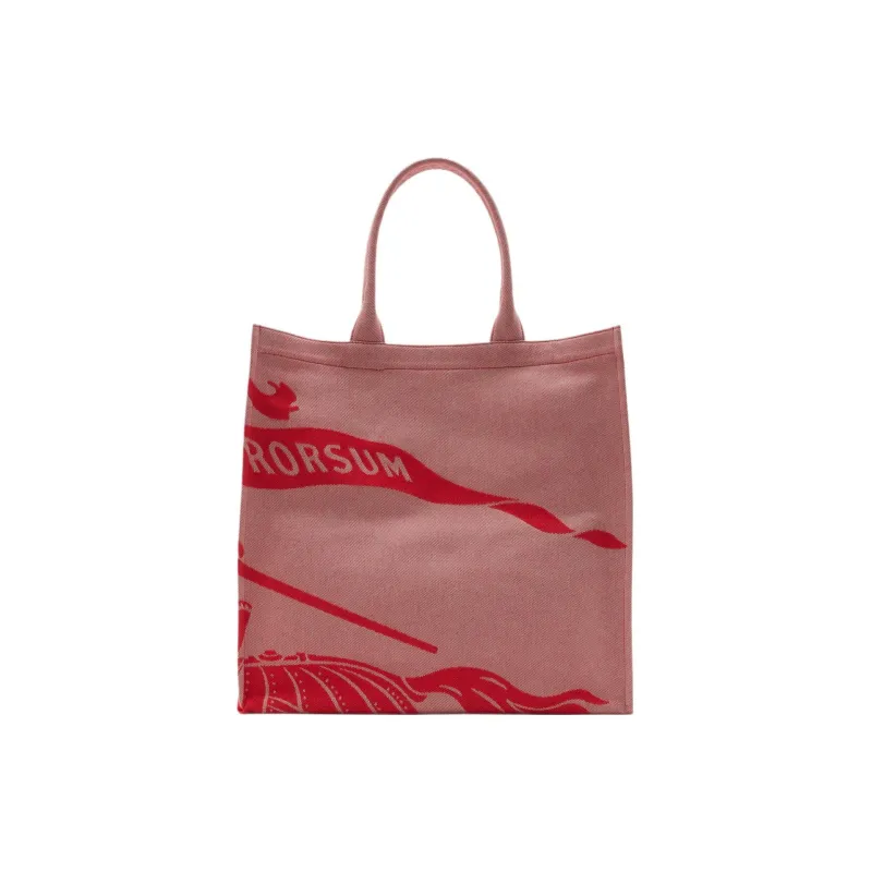 Burberry Cotton And Polyester Blend Tote Bag Shopping Bag Handbag Medium Size Men's Mailbox Red-2