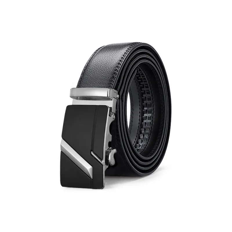 PISHUSHU Premium Selection Business Youth City Automatic Buckle Leather Belts Men's Width  3.5cm-1