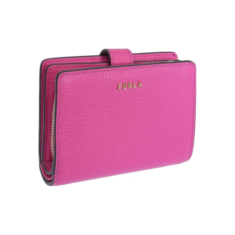 Furla Leather Coin Purse Card Holder Wallet Small Size Women's Vibrant Pink Red-1