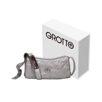 GROTTO Sheepskin Crossbody Bag Unisex Silver
