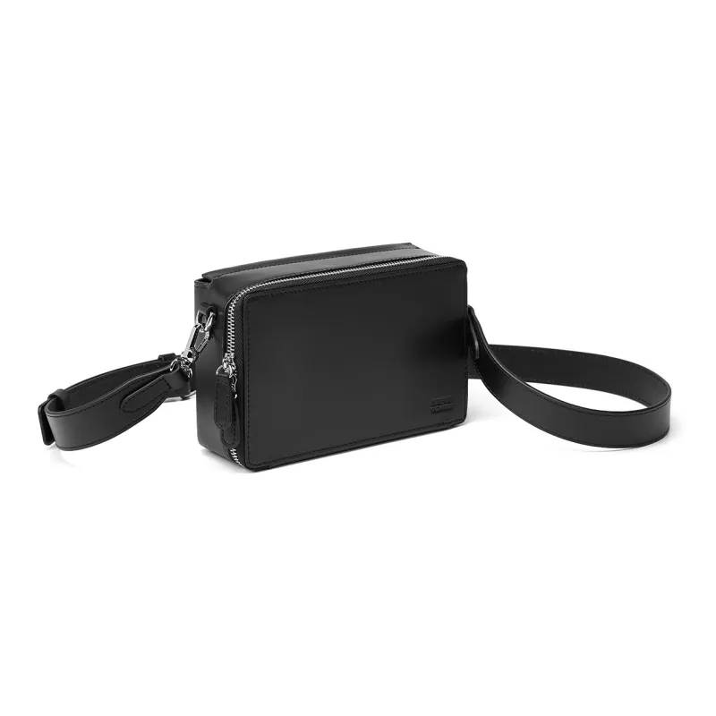 Yawei Kuroda Top Grain Cow Leather Small Square Bag Crossbody Bag Regular Unisex Black-4
