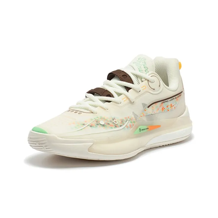 361° DVD2 Basketball Shoes Men Low Top White Yellow-1