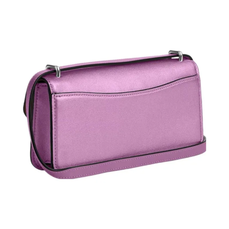 COACH Morgan Calfskin Baguette Bag Shoulder Bag Crossbody Bag Small Size Women's Silver & Metal Lilac-1