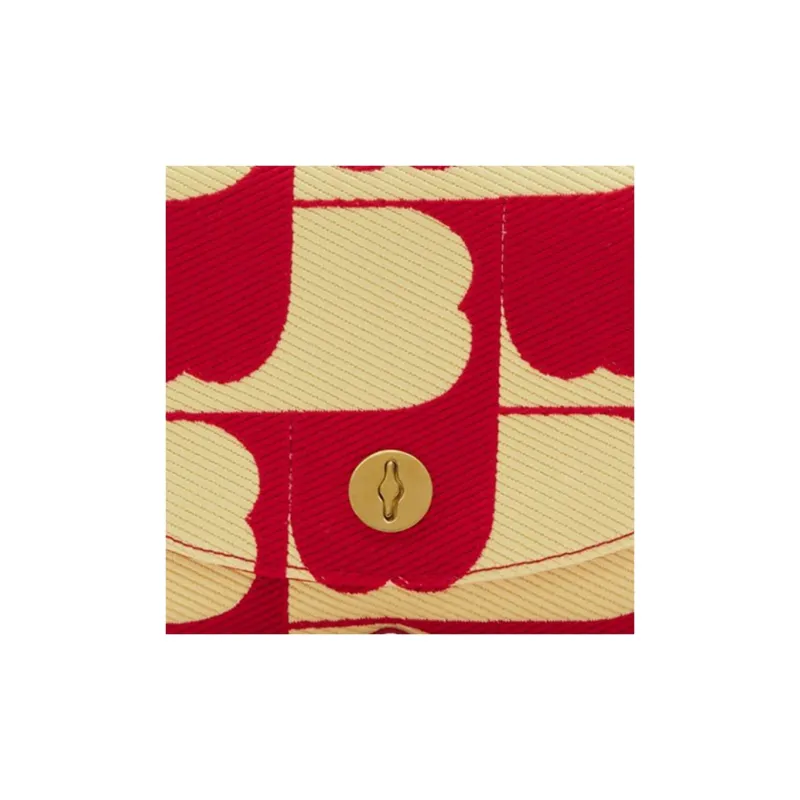 Burberry Cotton And Polyester Blend Shoulder Bag Crossbody Bag Women's Mailbox Red & Fruit Juice Color-5