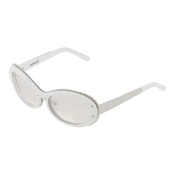 Yohji Yamamoto Acetate Oval Sunglasses Unisex White