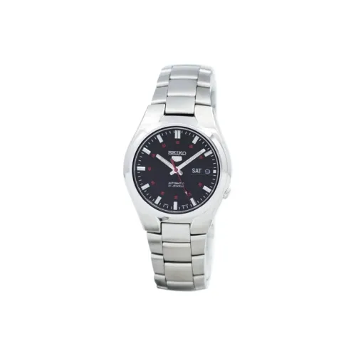 SEIKO Automatic Mechanical Movement Stainless Steel Strap Watch Men's Watches Black Dial