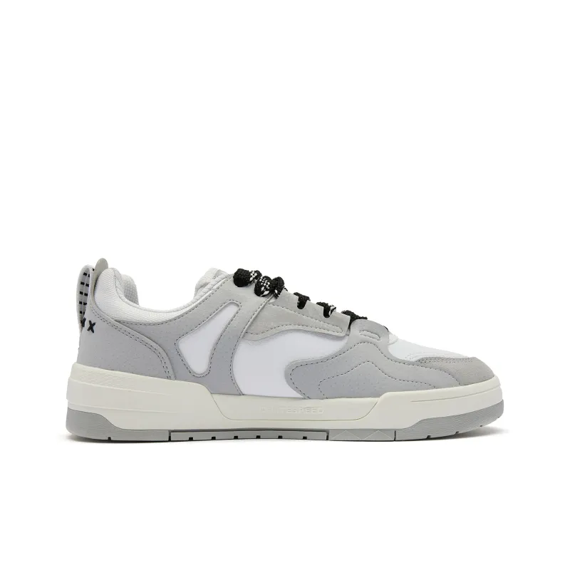 QIAODAN Inheritance 1.0 Cushioning Wear Resistant Low Top Skateboard Shoes Men's Gray White-1